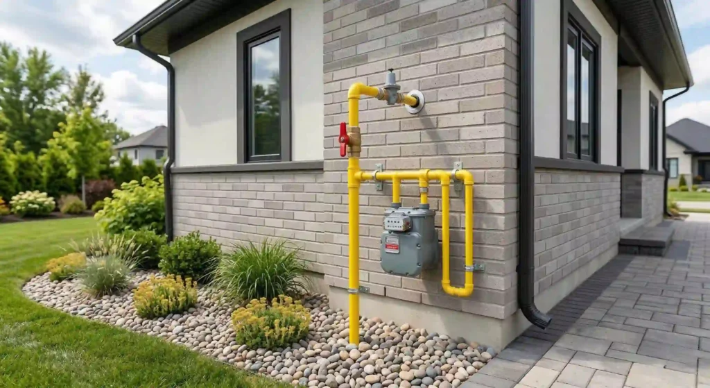 clean residential gas line installation