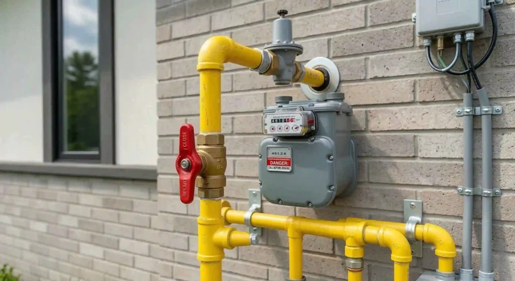 modern home exterior with properly maintained utility systems