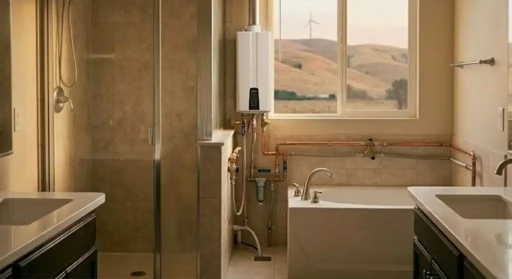 installed tankless system setup