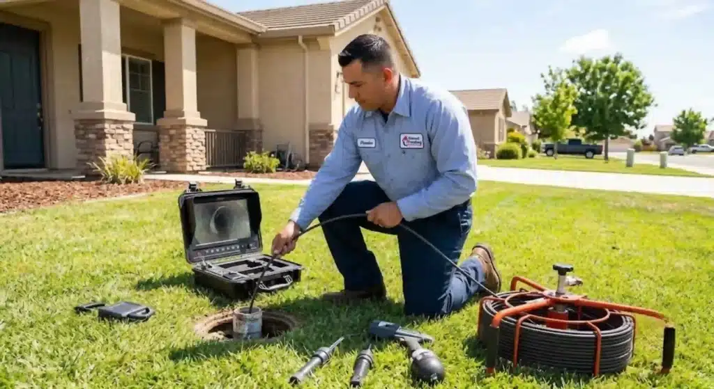 Professional sewer camera inspection in Merced